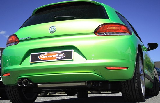 Scorpion Scirocco Petrol Rear View 550x356 Scorpion Unleash New VW Scirocco 1.4 and 2.0 TSi Exhaust System